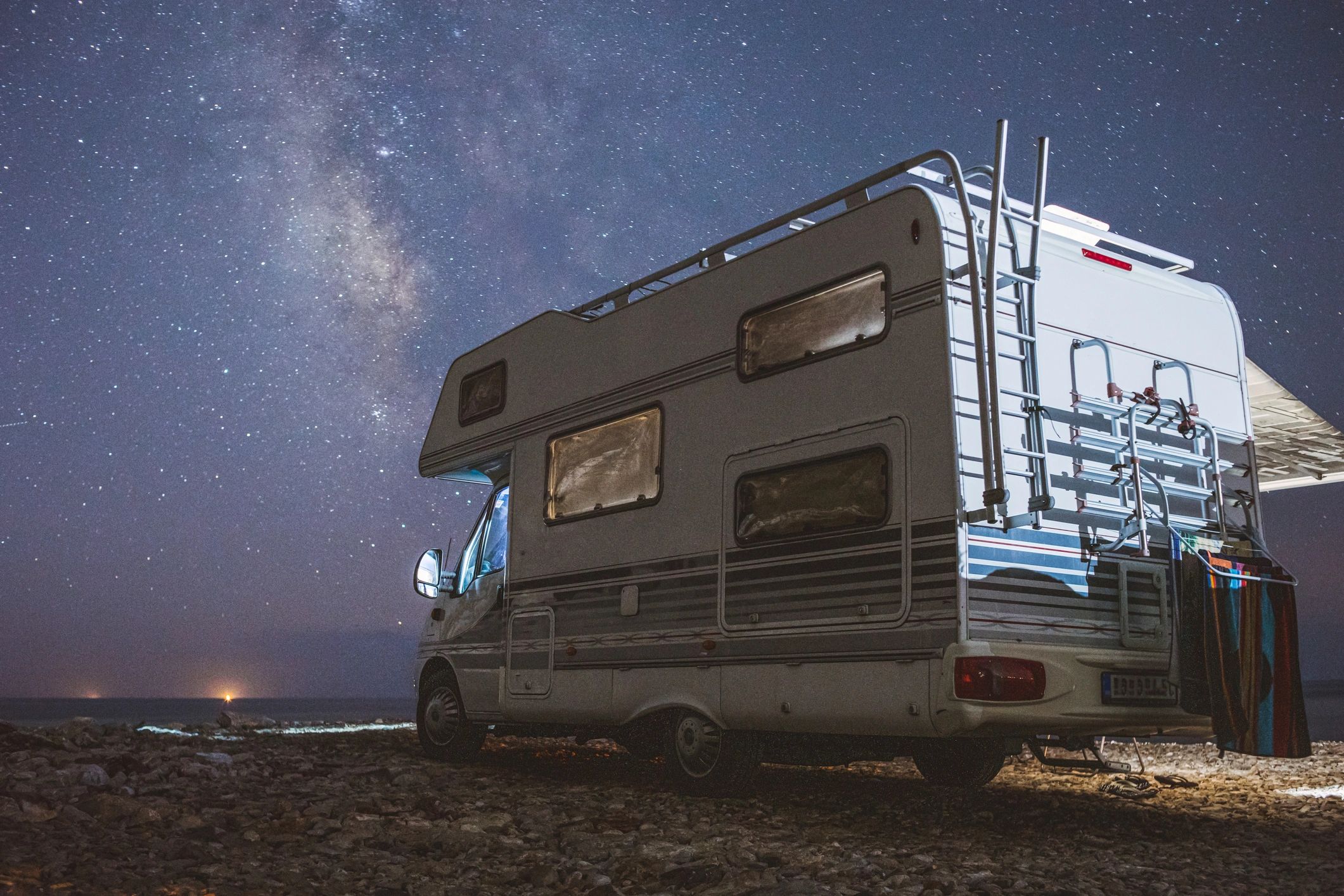 RV parked outdoors ready for travel
